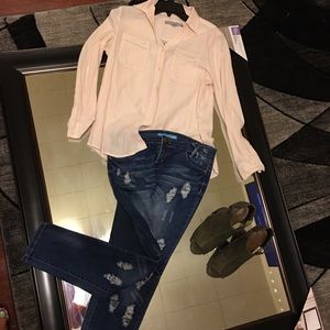 ~Silver Crush~ Distressed Skinny Jeans 3/4